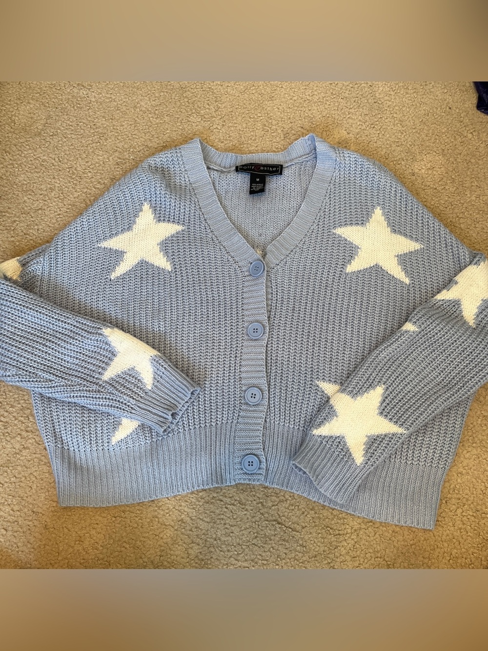 Polly & Esther Blue Cardigan with White Stars